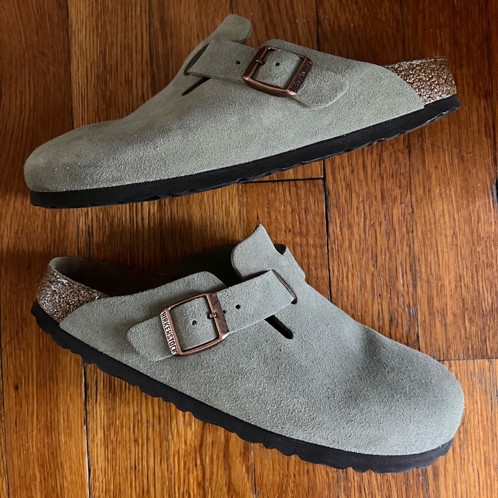 Birkenstock Boston Soft Footbed 39, 8/8.5 suede taupe